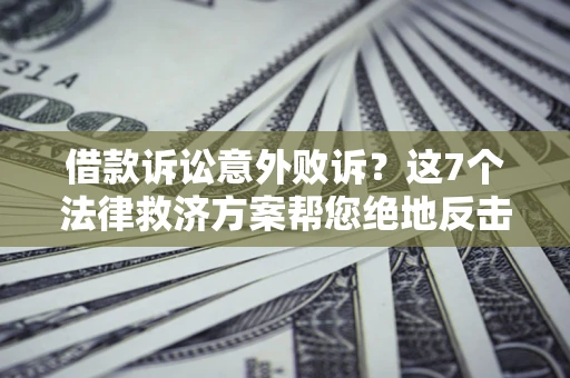 北京借款诉讼意外败诉？这7个法律救济方案帮您绝地反击！