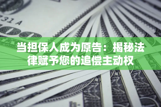 北京当担保人成为原告:揭秘法律赋予您的追偿主动权 北京当担保人成为原告:揭秘法律赋予您的追偿主动权